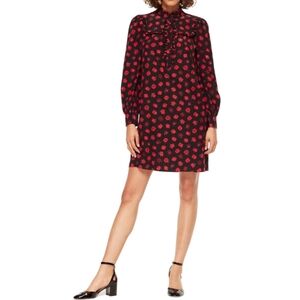 Kate Spade 100% silk poppy print shift dress